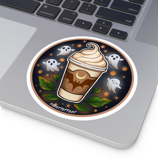 Spooky Coffee with Ghosts - Indoor/Outdoor Stickers